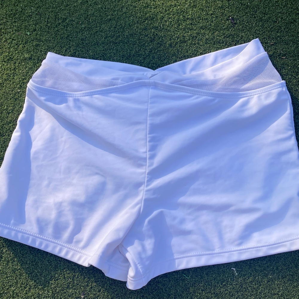 White V-Waist Performance Shorts